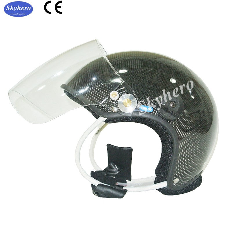 GD-C Real carbon material Paramotor helmet with part to add headset free shipping – skyherohelmet
