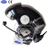 EN966 Bluetooth paramotor helmet BT-GD-K01 Black White Red color Powered paragliding helmet