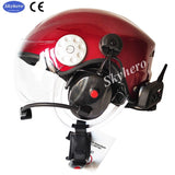 EN966 Bluetooth paramotor helmet BT-GD-K01 Black White Red color Powered paragliding helmet