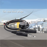 Aviation headset aviation headphones passive noise cancelling for pilot and passenger