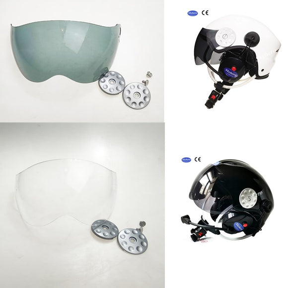 GD-k Paramotor helmets glass visor transparent Smoke mirror with all part free shipping