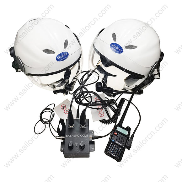 Two set GD-K01-S6 Paramotor helmet with intercom Paratrike intercom systercom autogyro helmet  Open Cockpits helmet